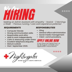 Part-time work opportunity in Howick - Nightingales Home-Based Caring Services