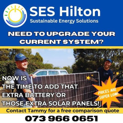 SES Hilton says 'Batteries and panels are priced right for solar system top ups'