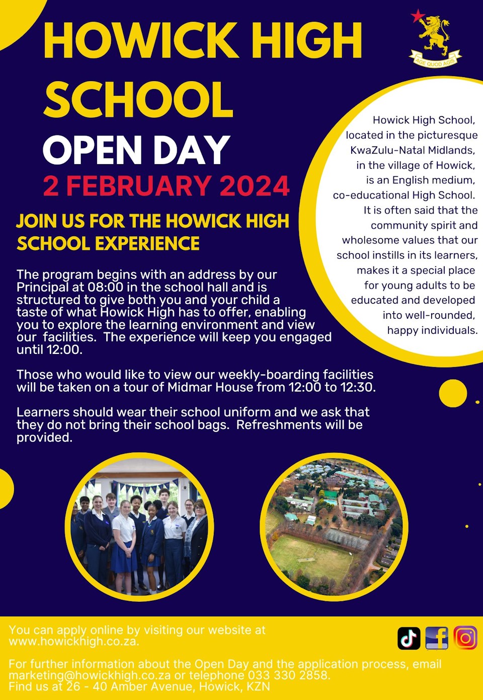 2 feb howick high open day