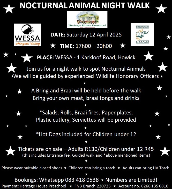 12 april 2025 nocturnal animal walk