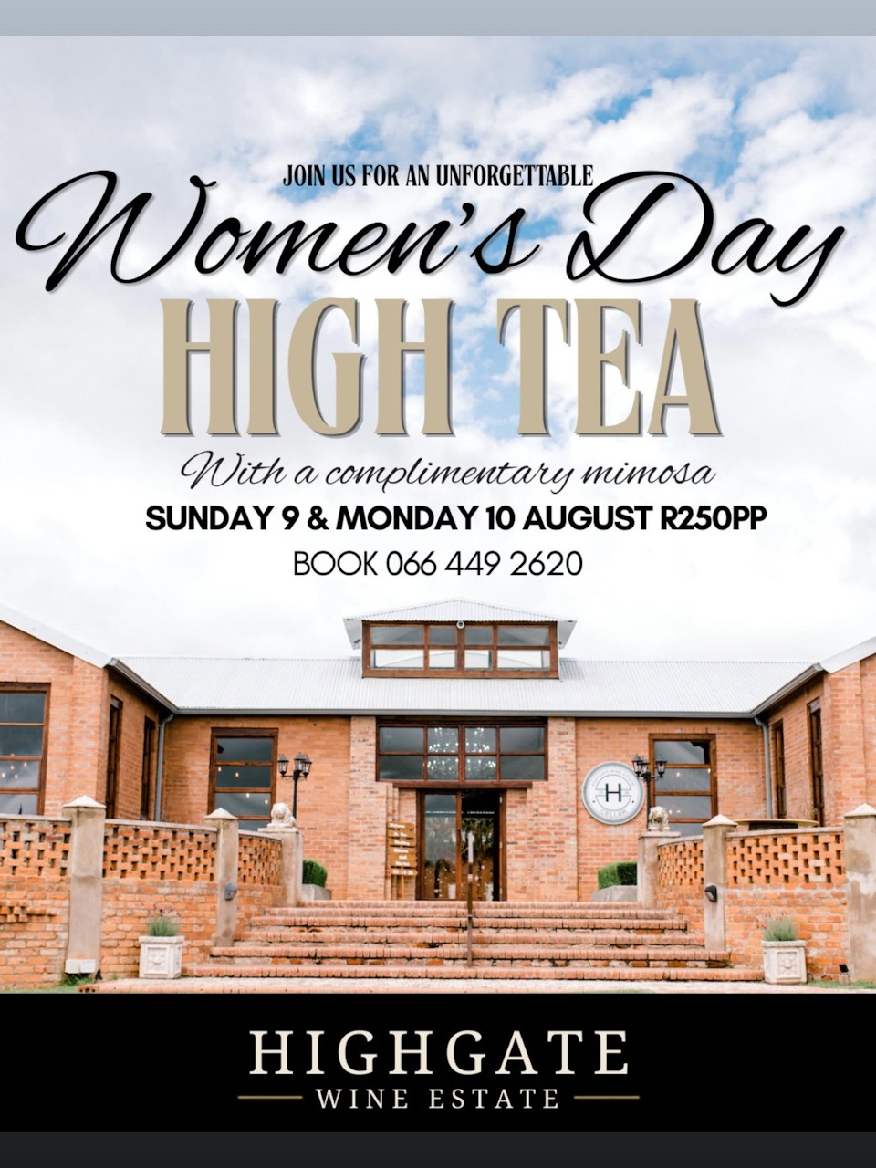 9 and 10 august high tea highgate