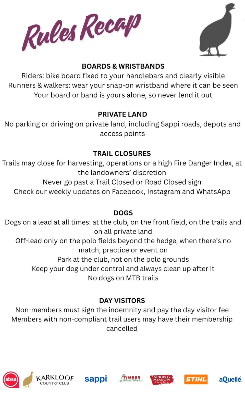 Karkloof country club rules howick people
