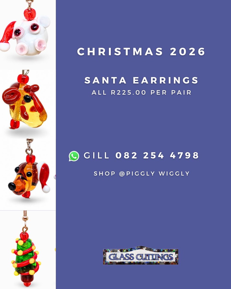 glass christmas earrings