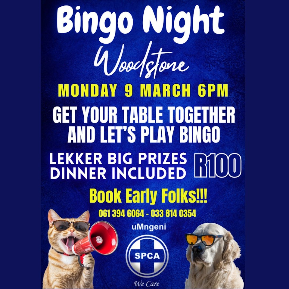 spca bingo 9 mar woodstone