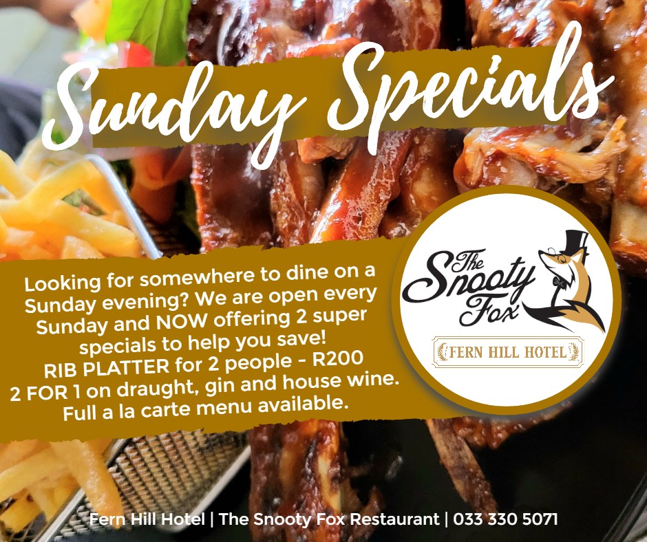sunday specials at snooty fox