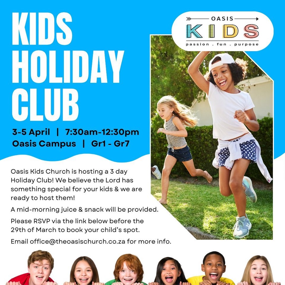 3 april oasis holiday club